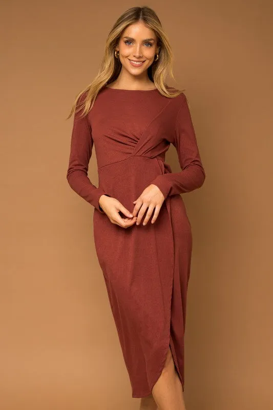 Red/Brown Twist Dress