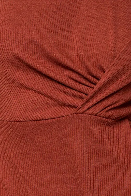 Red/Brown Twist Dress