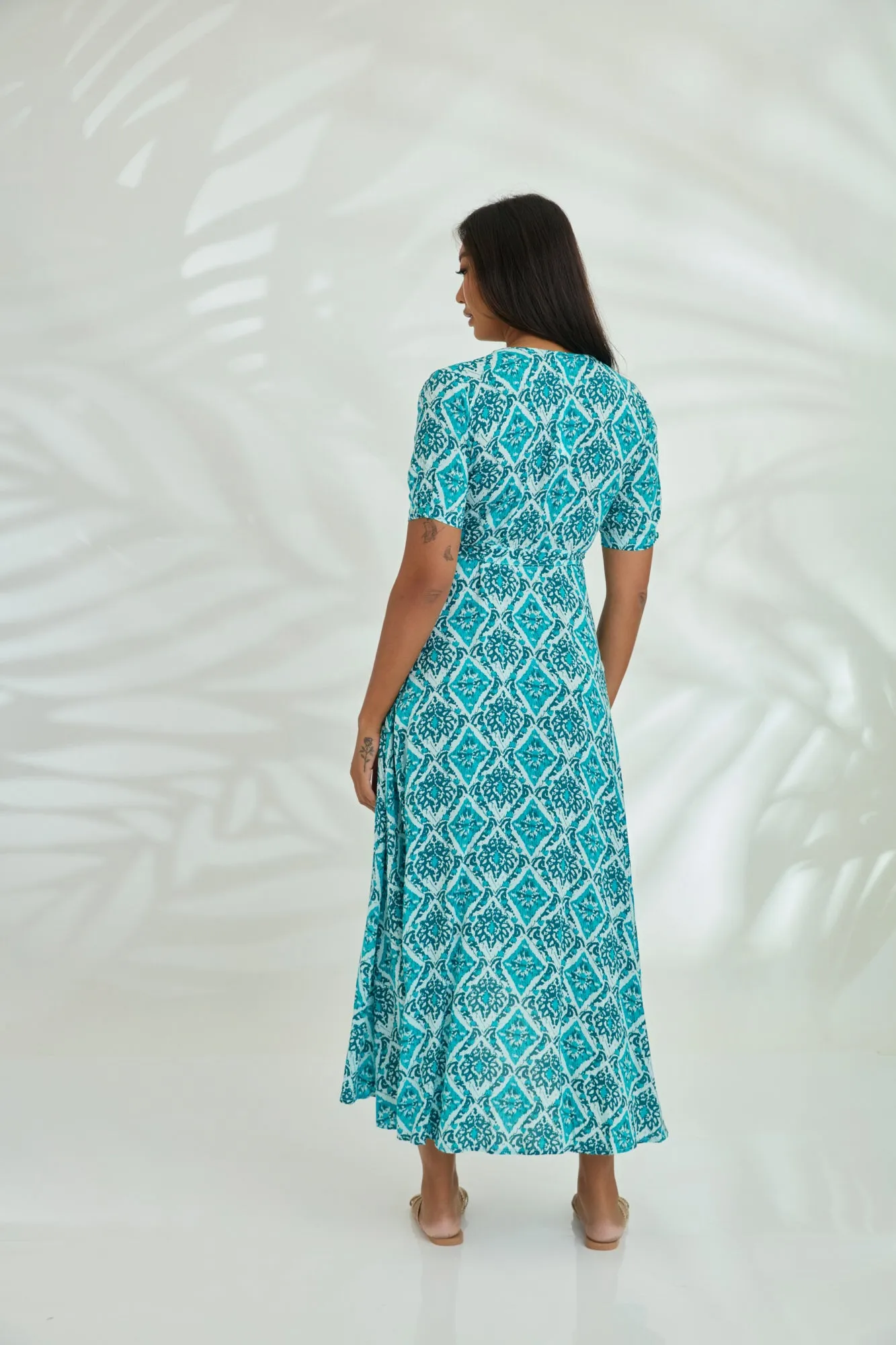 Renae Wrap Dress - Diamond Green