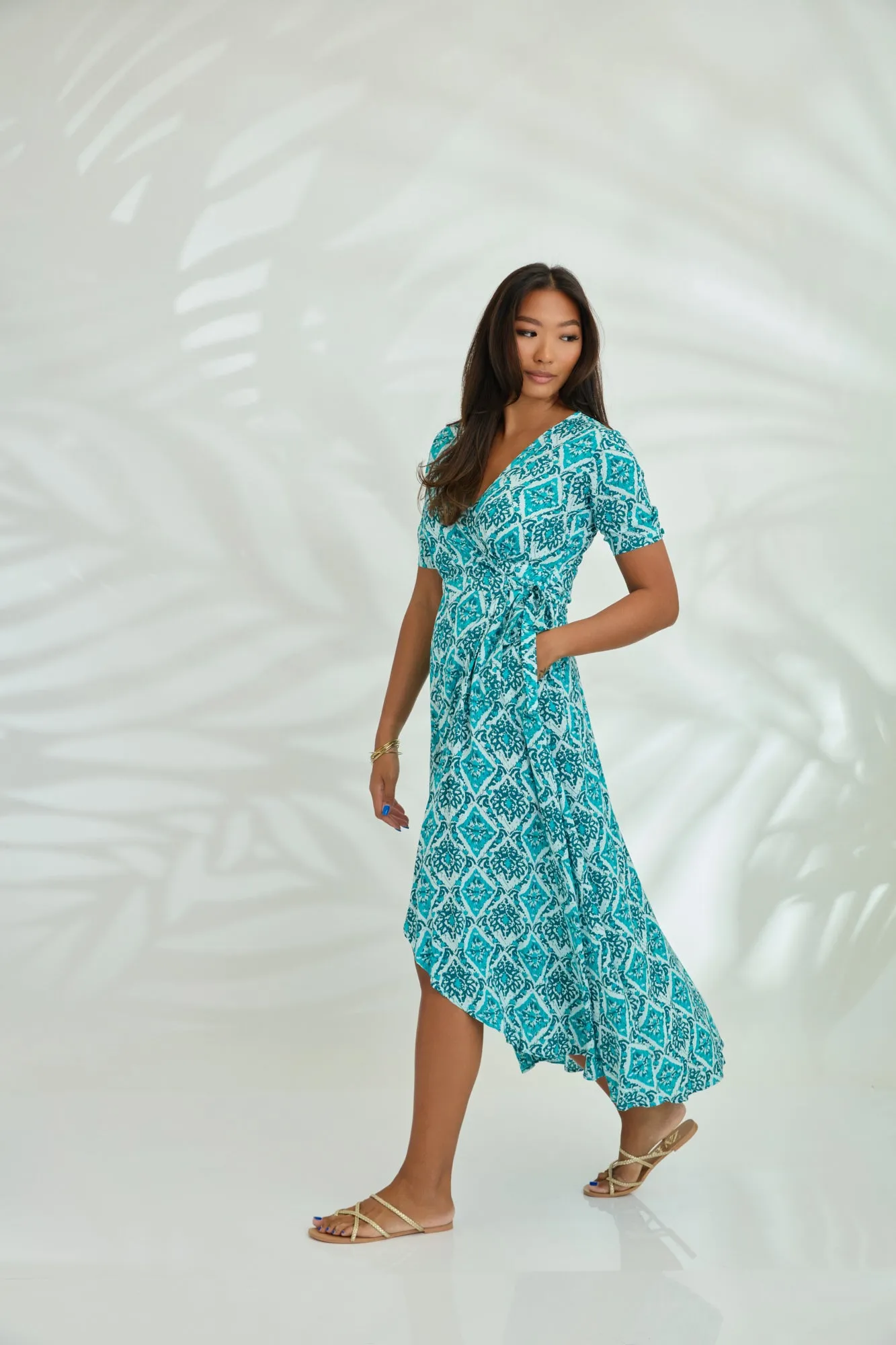 Renae Wrap Dress - Diamond Green