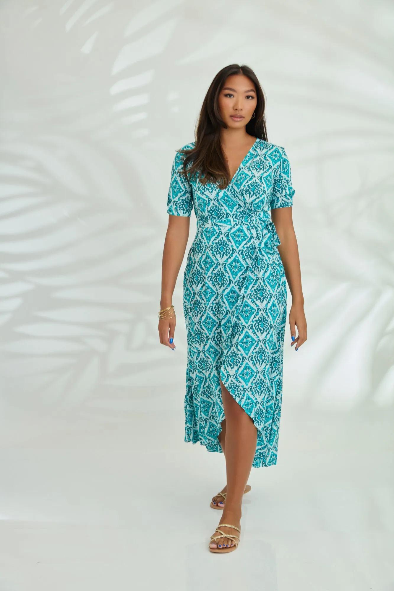 Renae Wrap Dress - Diamond Green