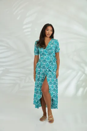 Renae Wrap Dress - Diamond Green