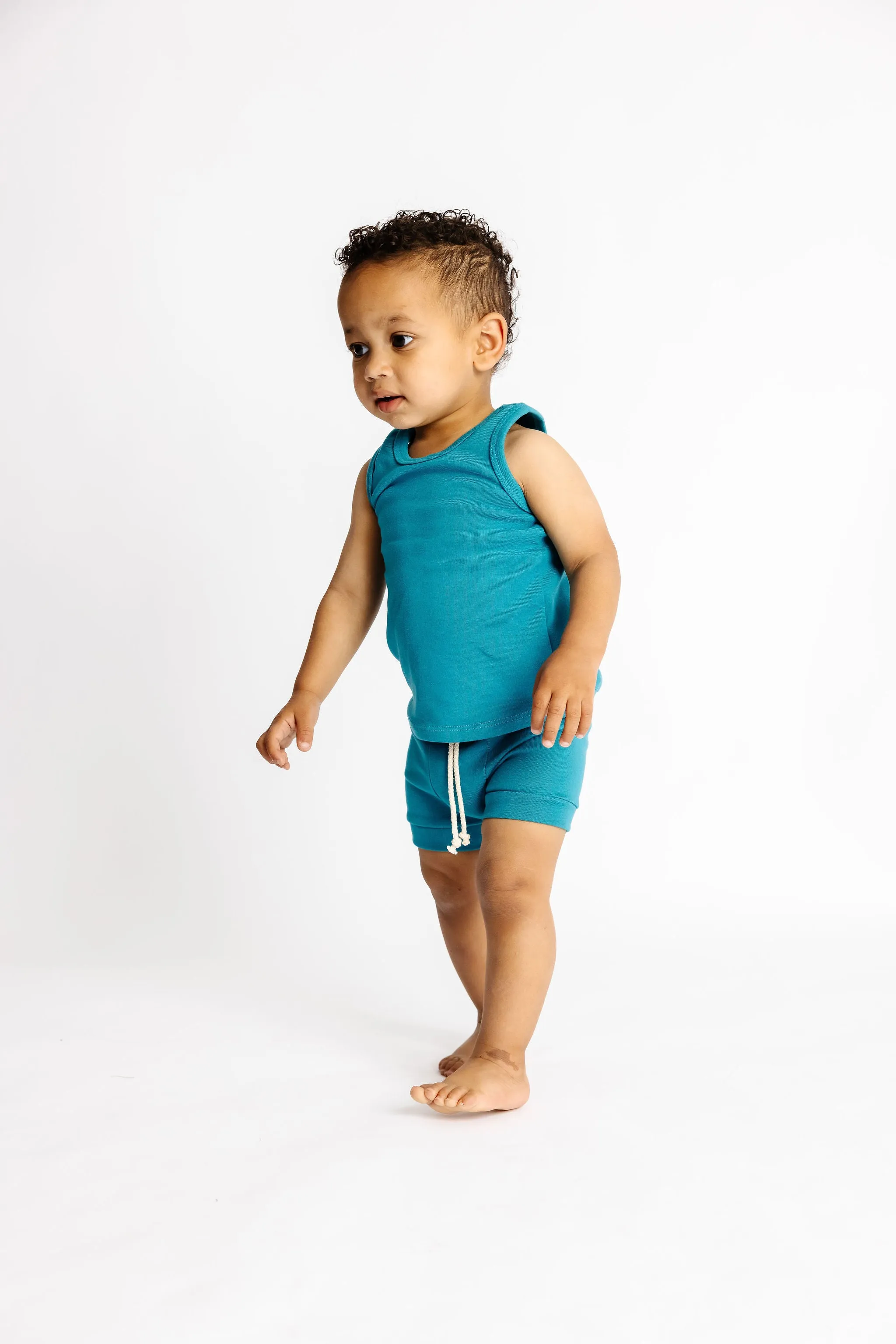 rib knit tank top CO - aruba