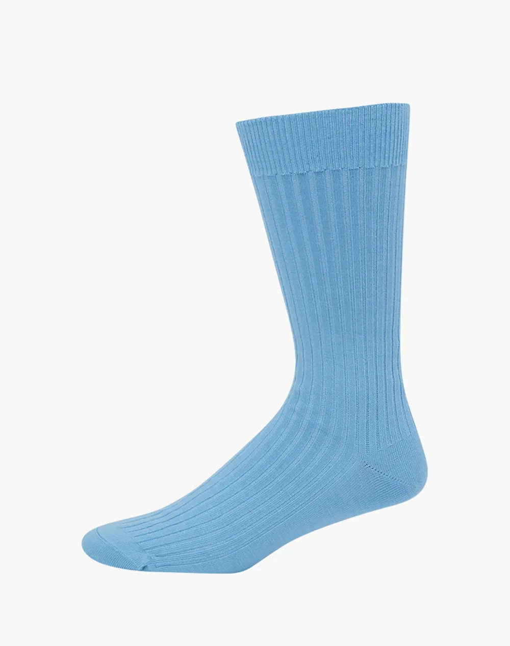 RIBBED MERINO CREW - SALMON/AQUA