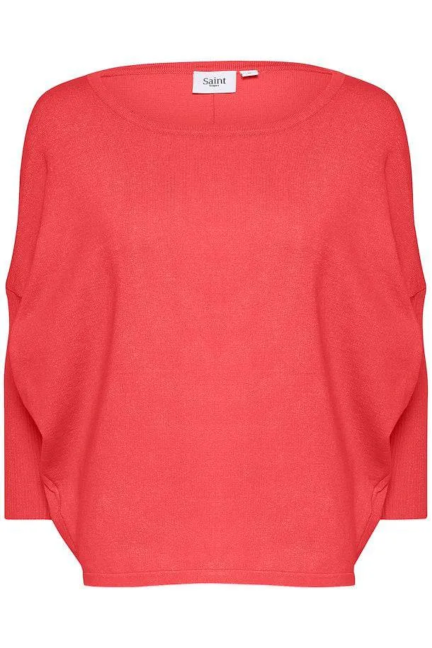 Saint Tropez SS23 Mila 3/4 Sleeve Batwing Fine Knit Jumper
