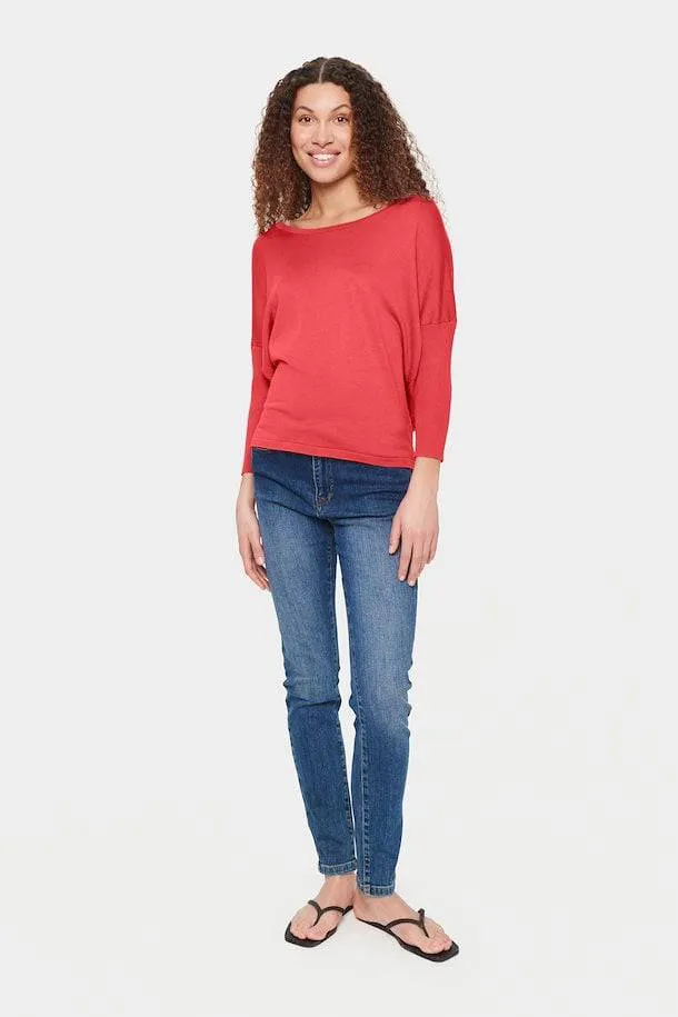 Saint Tropez SS23 Mila 3/4 Sleeve Batwing Fine Knit Jumper