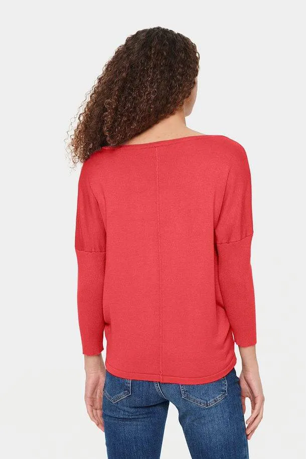 Saint Tropez SS23 Mila 3/4 Sleeve Batwing Fine Knit Jumper