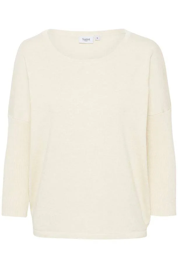 Saint Tropez SS23 Mila 3/4 Sleeve Batwing Fine Knit Jumper
