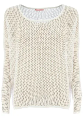 SASS Bela Open Knit Top Offwhite