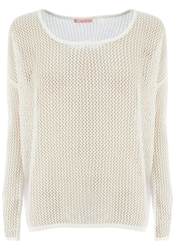 SASS Bela Open Knit Top Offwhite