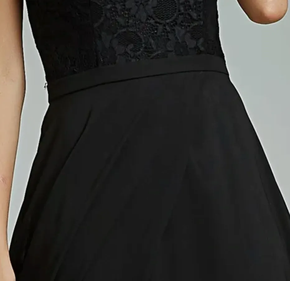 Sexy High Neck Split Chiffon Bridesmaid Dress