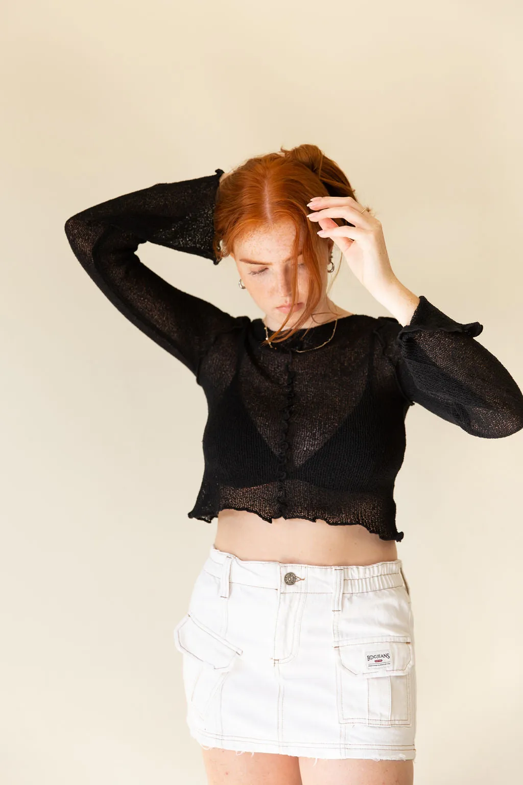 Sheer Slash Neck Top by BDG