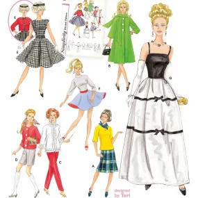 Simplicity Pattern 5785 Wardrobe for 11.5 inch Fashion Dolls
