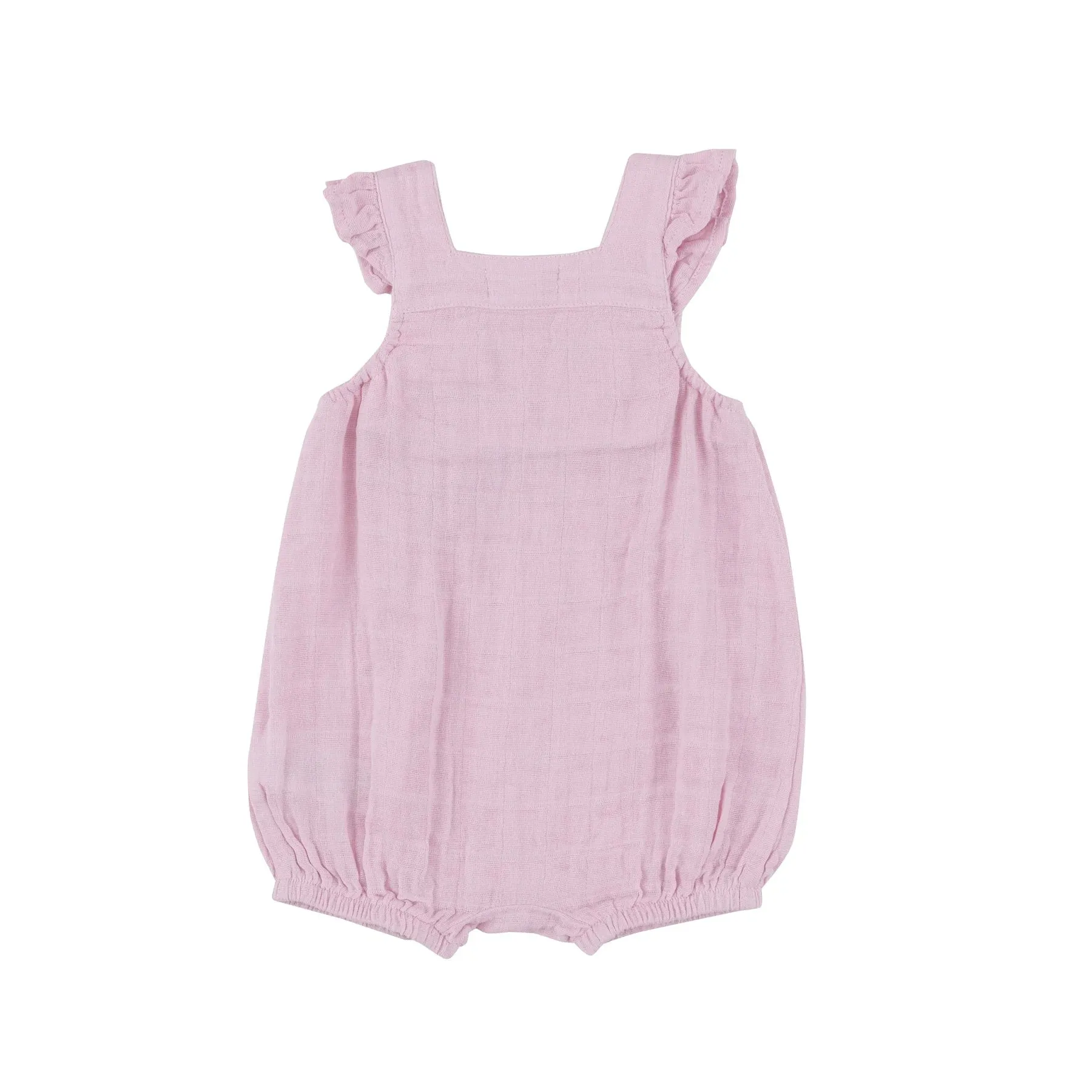 Smocked Front Overall Shortie - Ballet Solid Muslin | Angel Dear