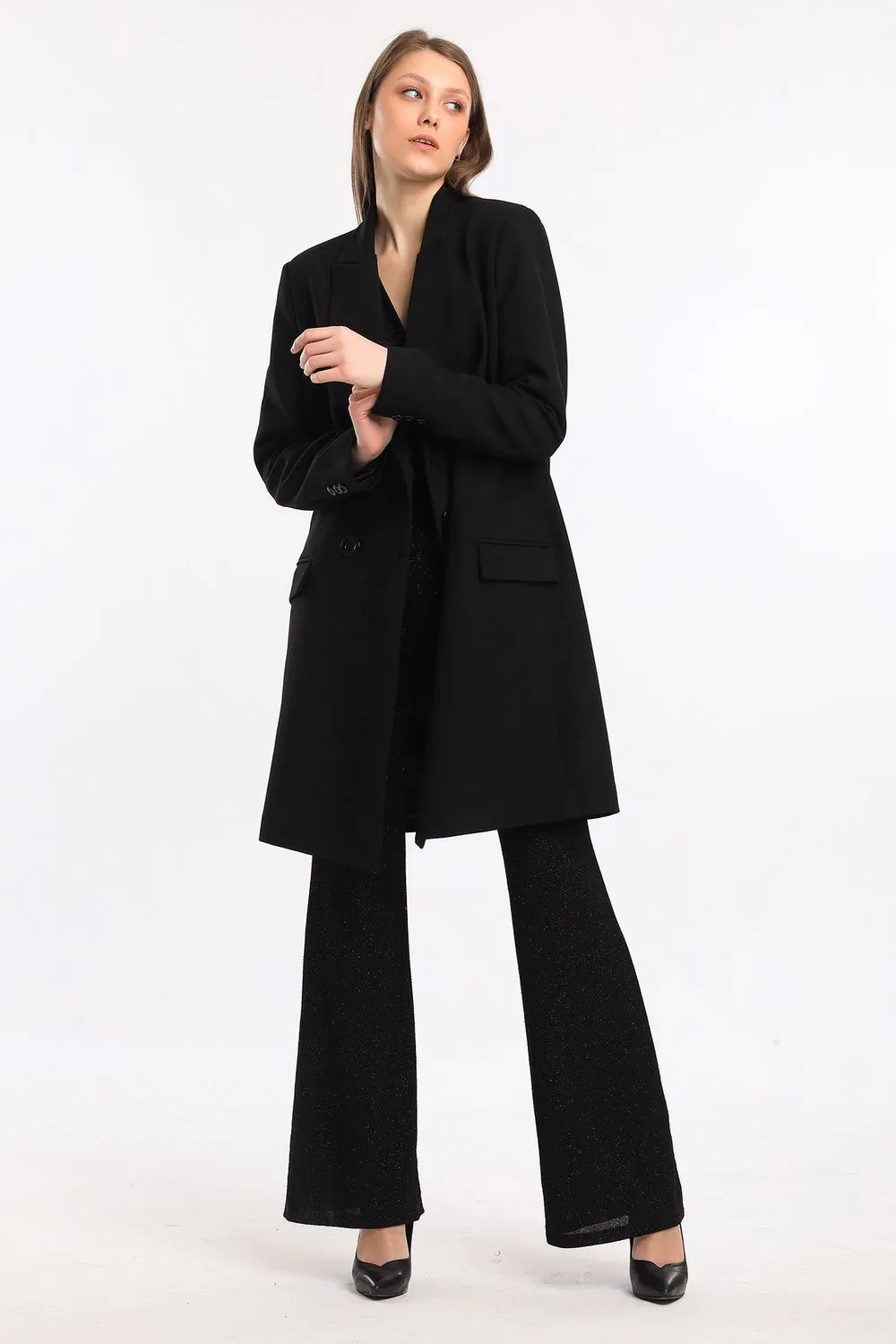 SNS Sense Black Lined Long Trench Coat - Hemel Hempstead