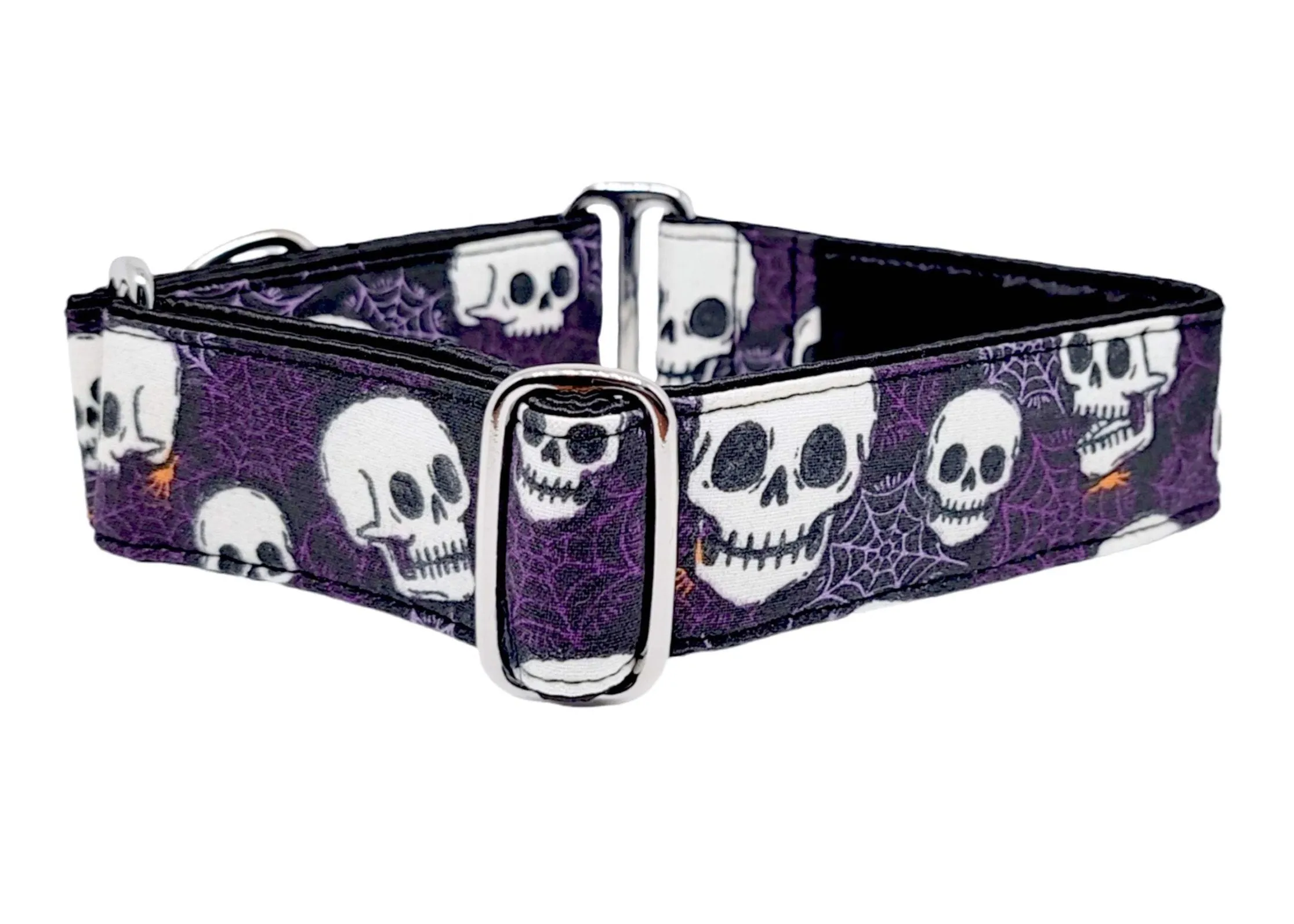 Spooky Halloween Skulls - Martingale Dog Collar or Buckle Dog Collar - 1.5" Width