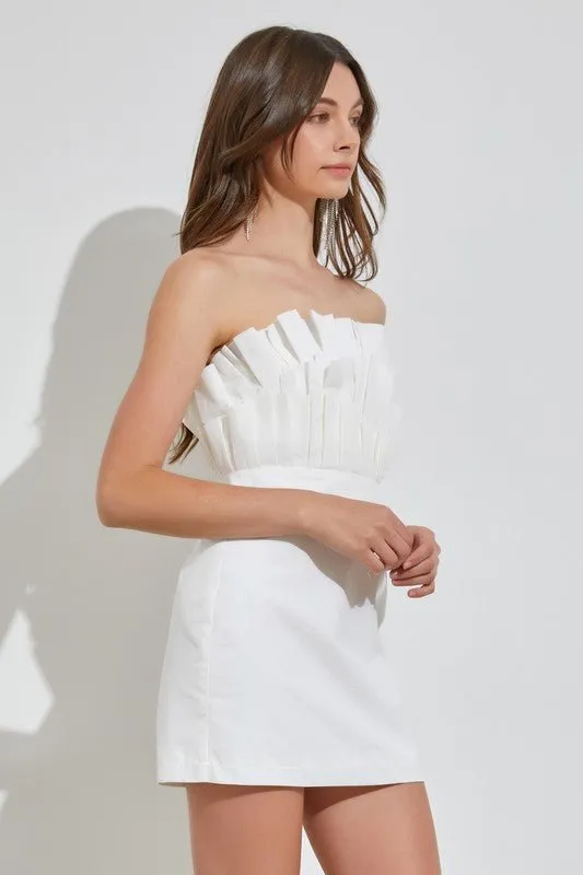 Strapless Ruffle Mini Dress