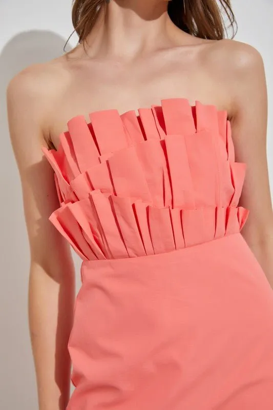 Strapless Ruffle Mini Dress