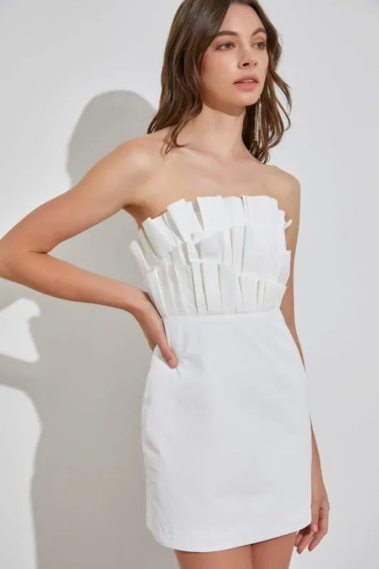 Strapless Ruffle Mini Dress
