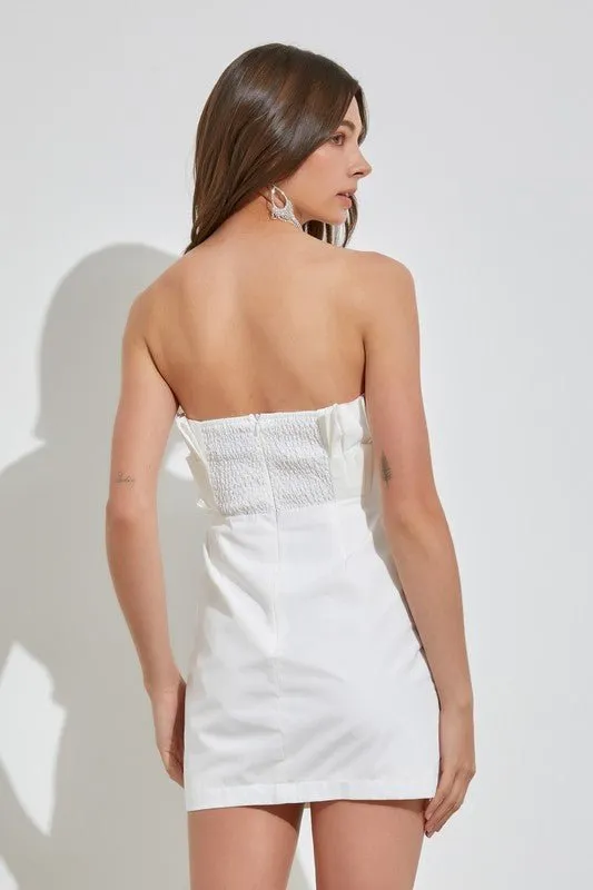 Strapless Ruffle Mini Dress