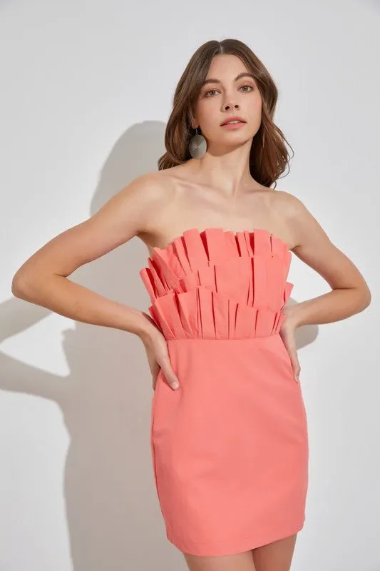 Strapless Ruffle Mini Dress