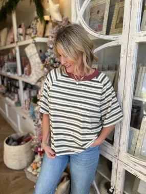 Stripe Boxy Knit Top