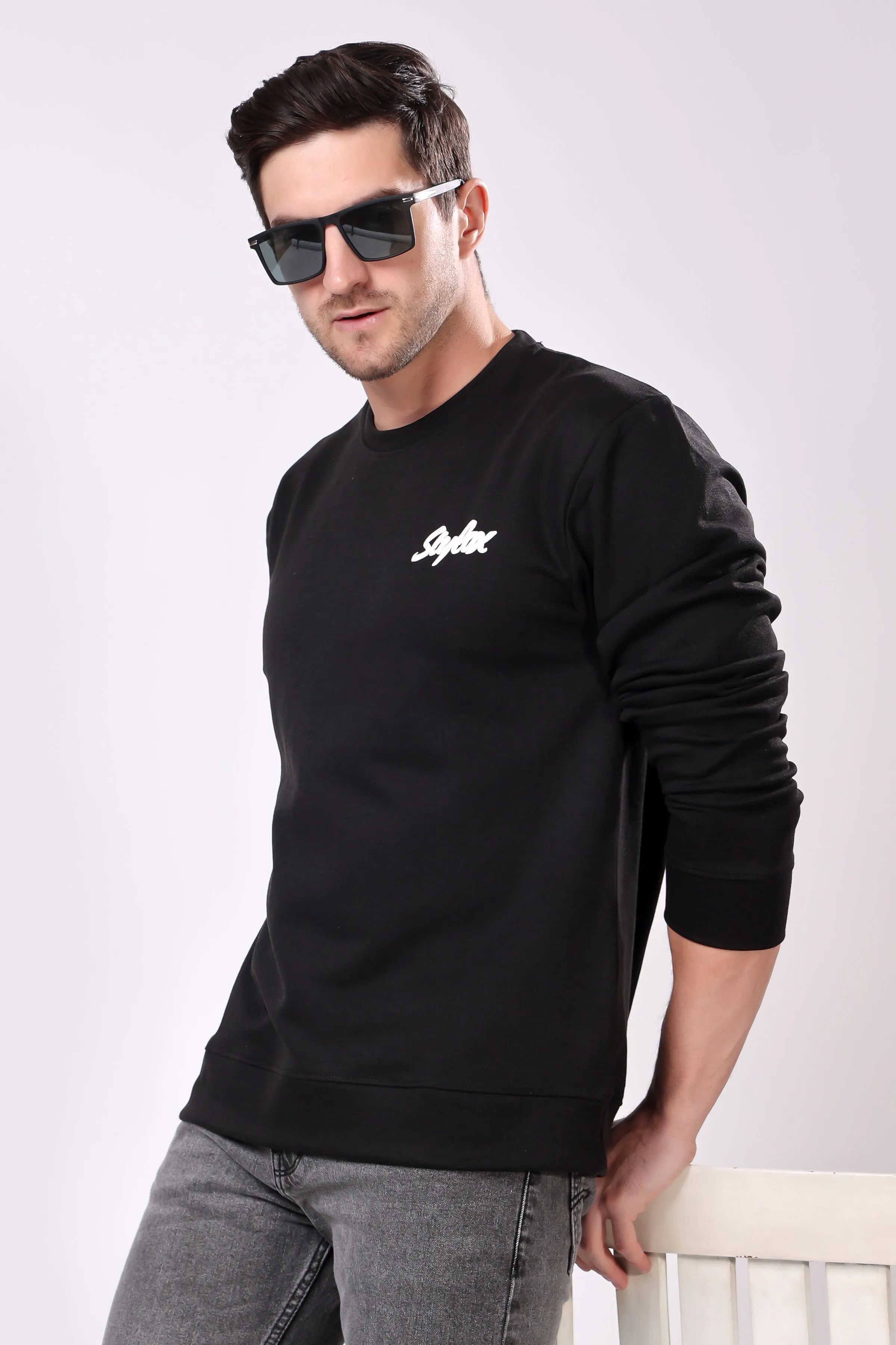 STYLOX Printed Cotton Round Neck Sweatshirt For Men