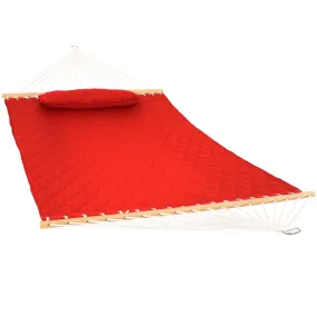Sunnydaze 2-Person Quilted Hammock with Bolster Pillow