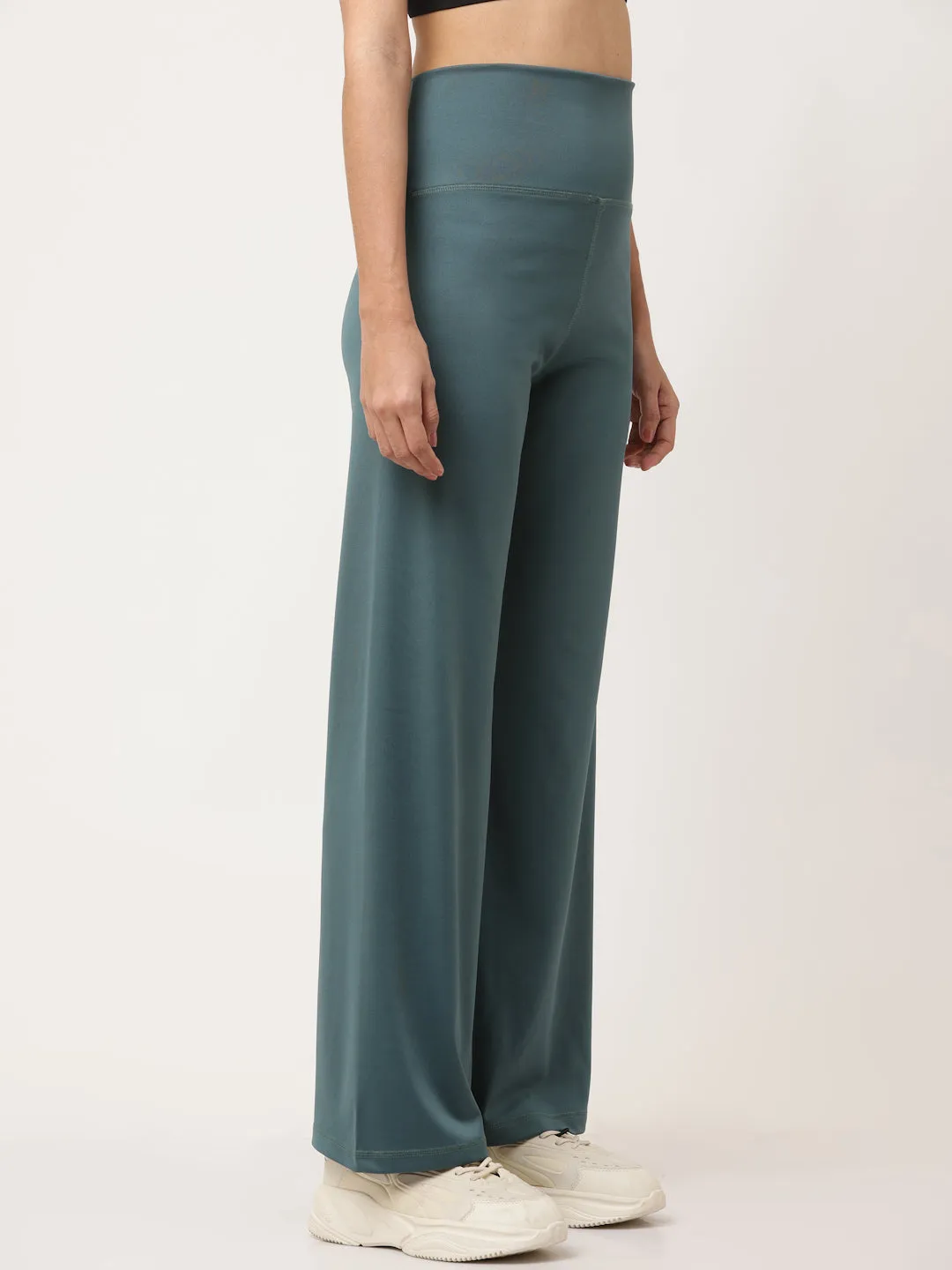 Teal Flared High Rise Full Length Yoga Pants