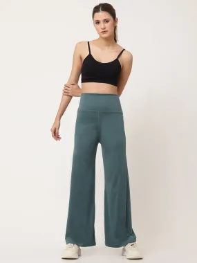 Teal Flared High Rise Full Length Yoga Pants