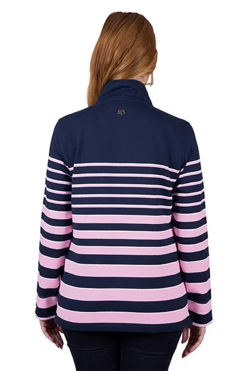 Thomas Cook Ladies Cecilia 1/4 Zip Rugby Jumper - Navy/Pink