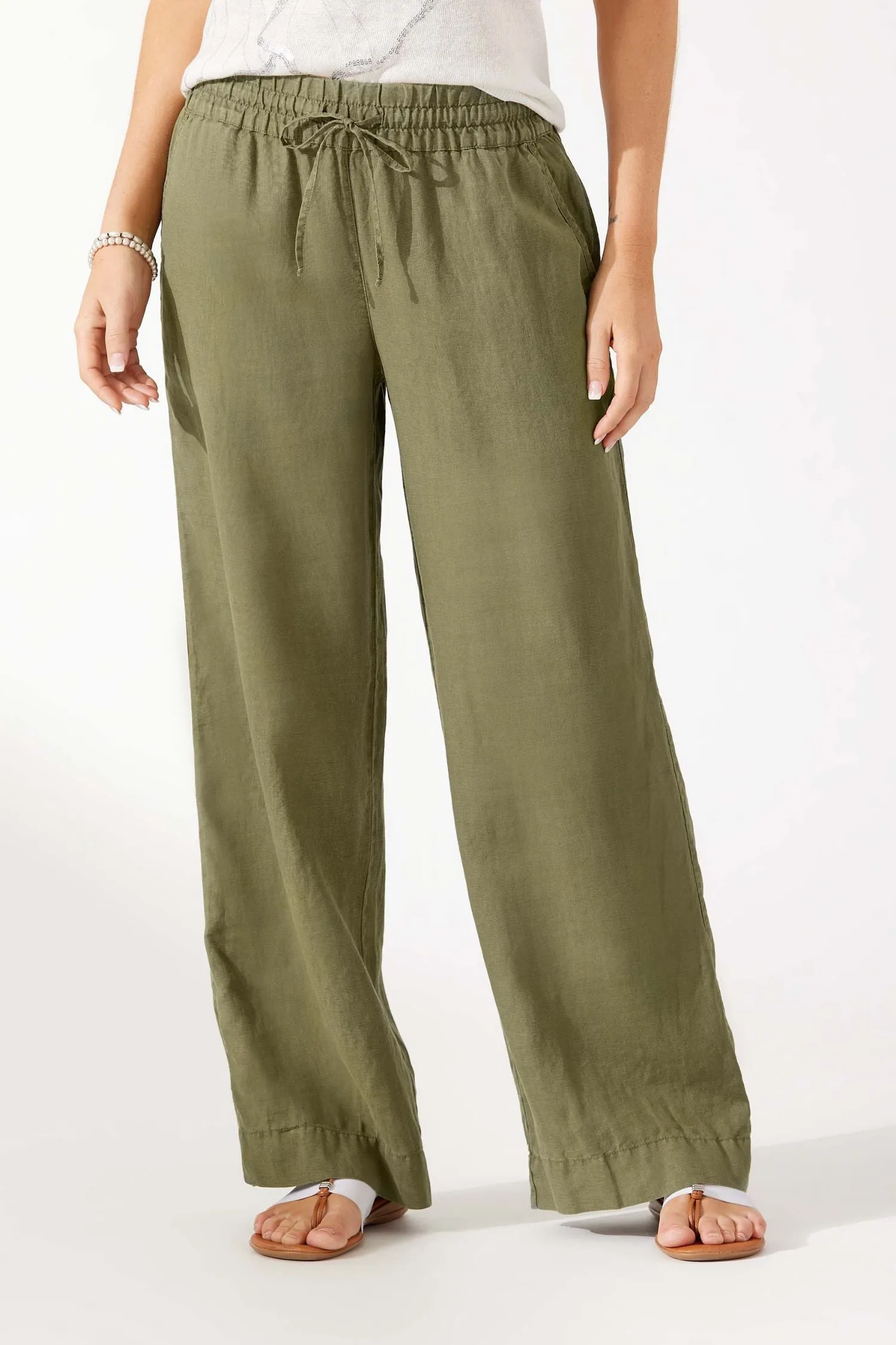 Tommy Bahama Two Palms High-Rise Linen Easy Pants - Style SW120843