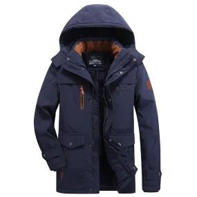 Tommy™ grijze Parka winterjas in militaire stijl met rits