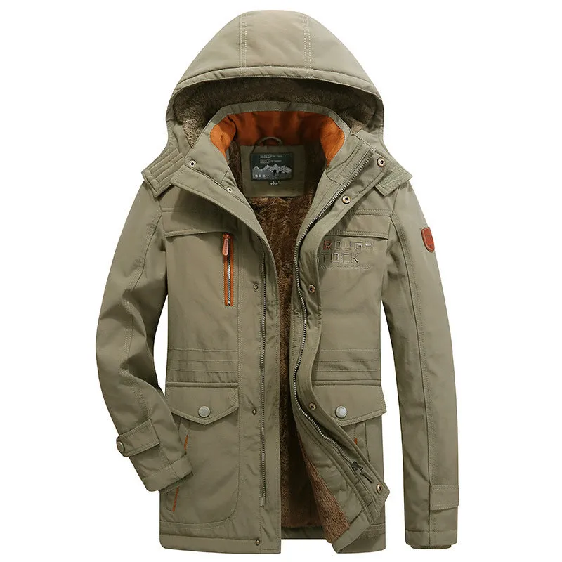 Tommy™ grijze Parka winterjas in militaire stijl met rits