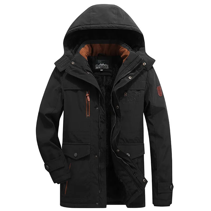 Tommy™ grijze Parka winterjas in militaire stijl met rits