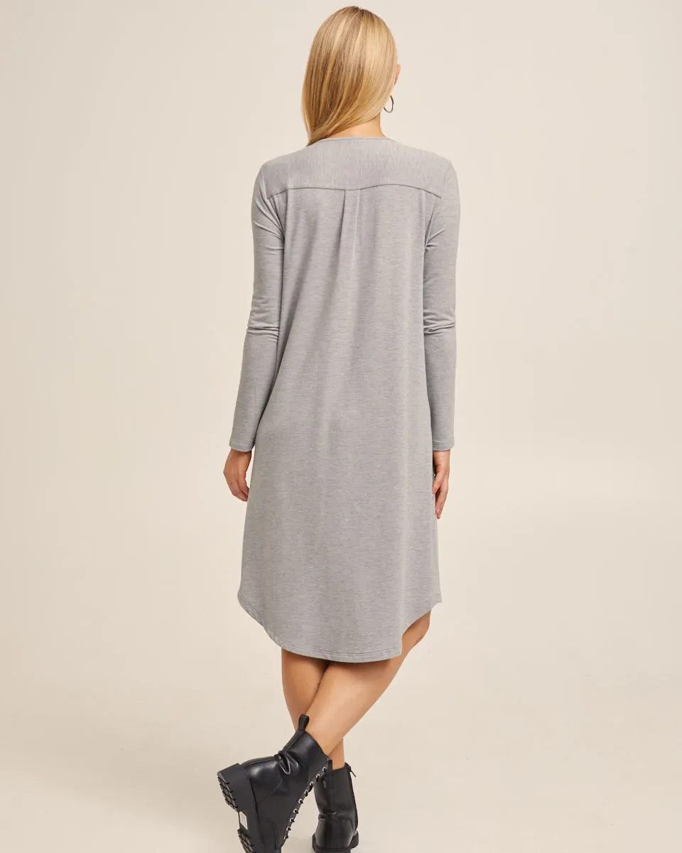 Tshirt Nursing Dress - Grey Marle