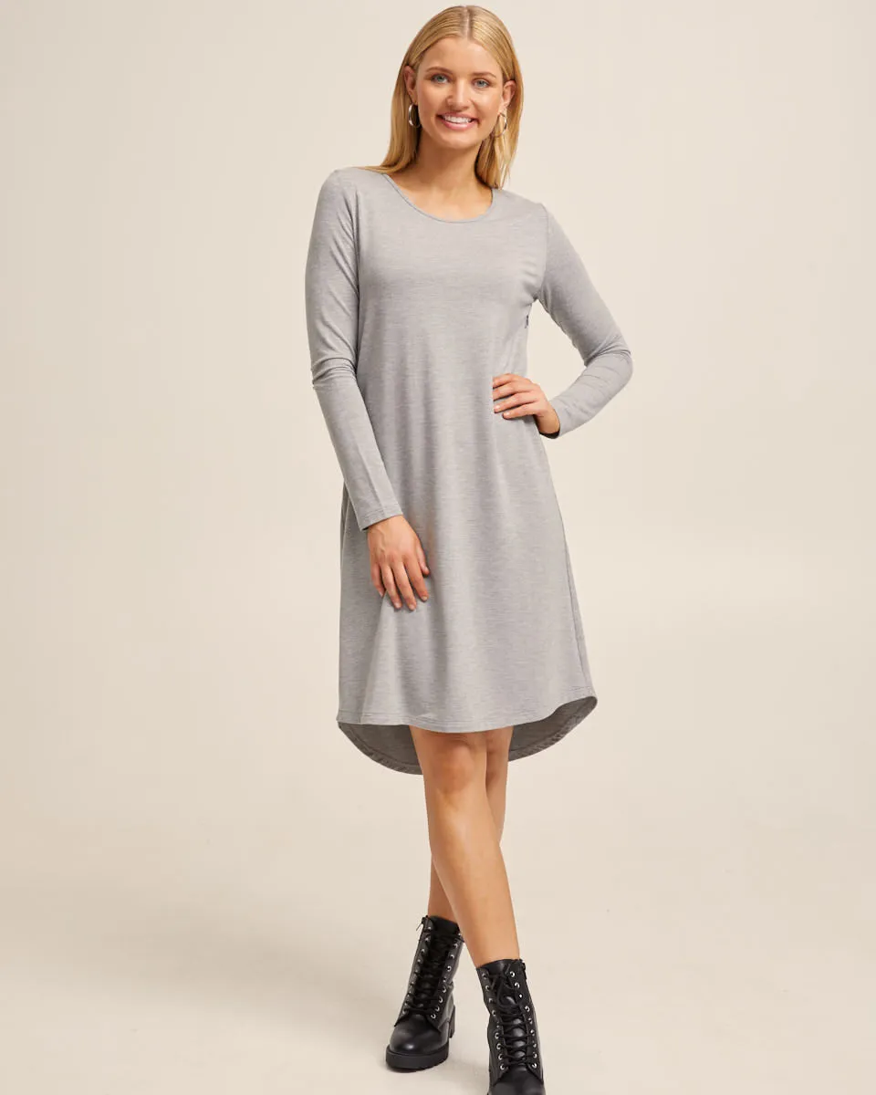Tshirt Nursing Dress - Grey Marle