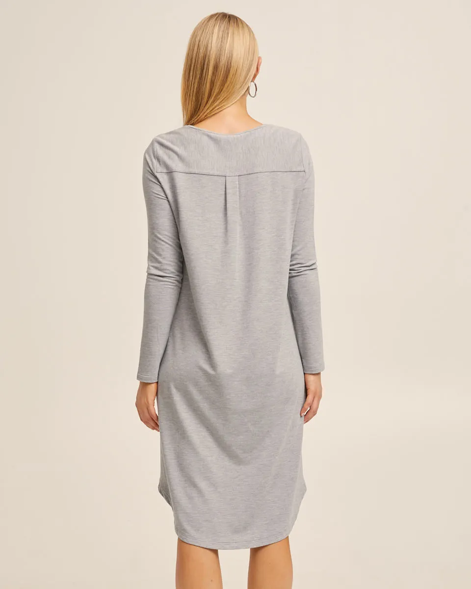 Tshirt Nursing Dress - Grey Marle