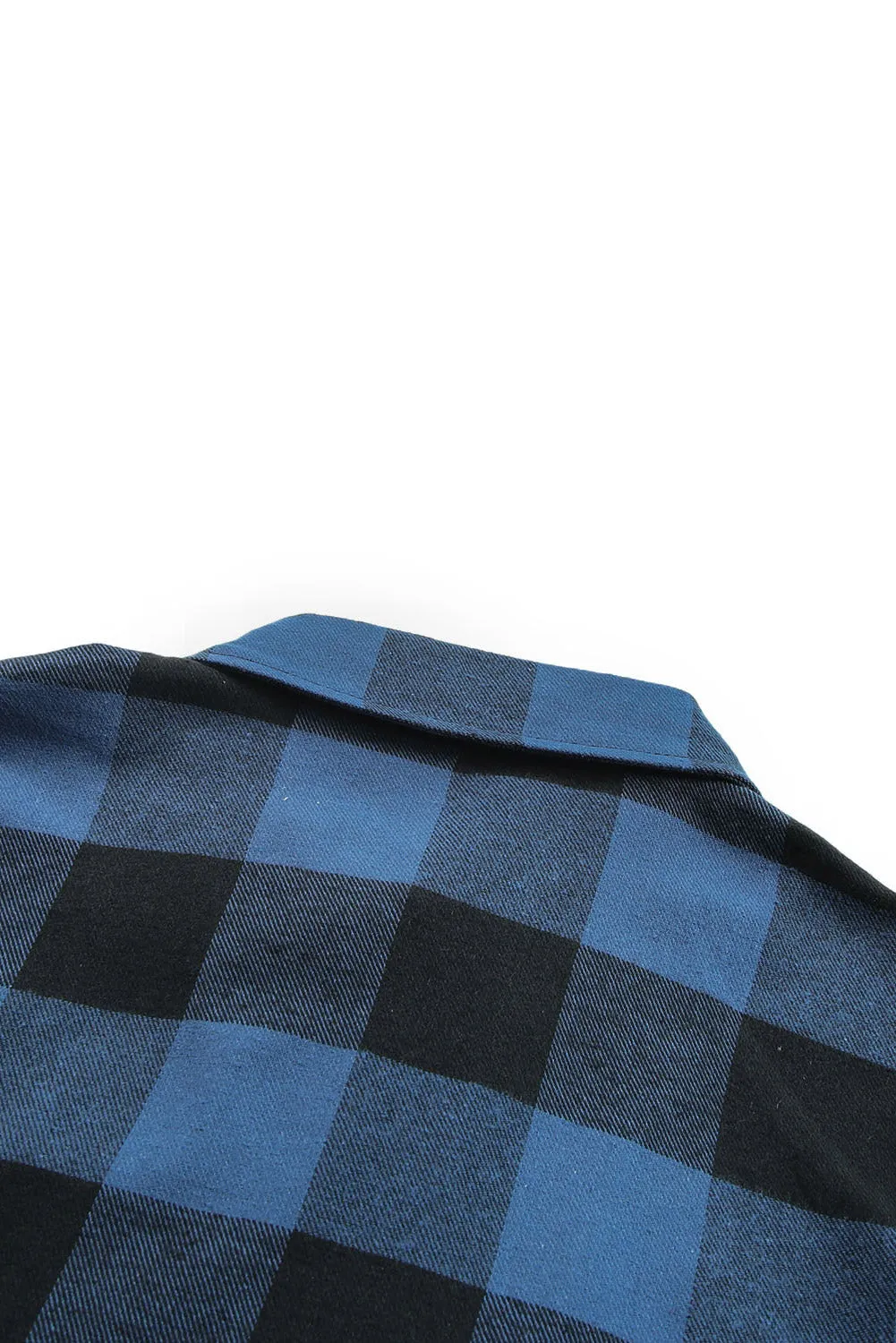 Turn-down Collar Plaid Shirt Coat