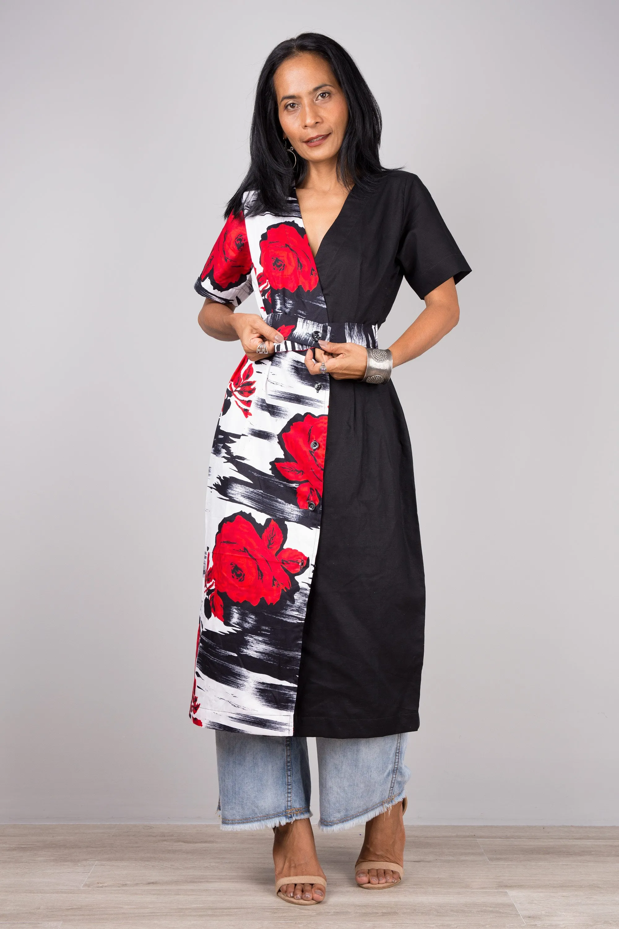 Two tone cotton dress