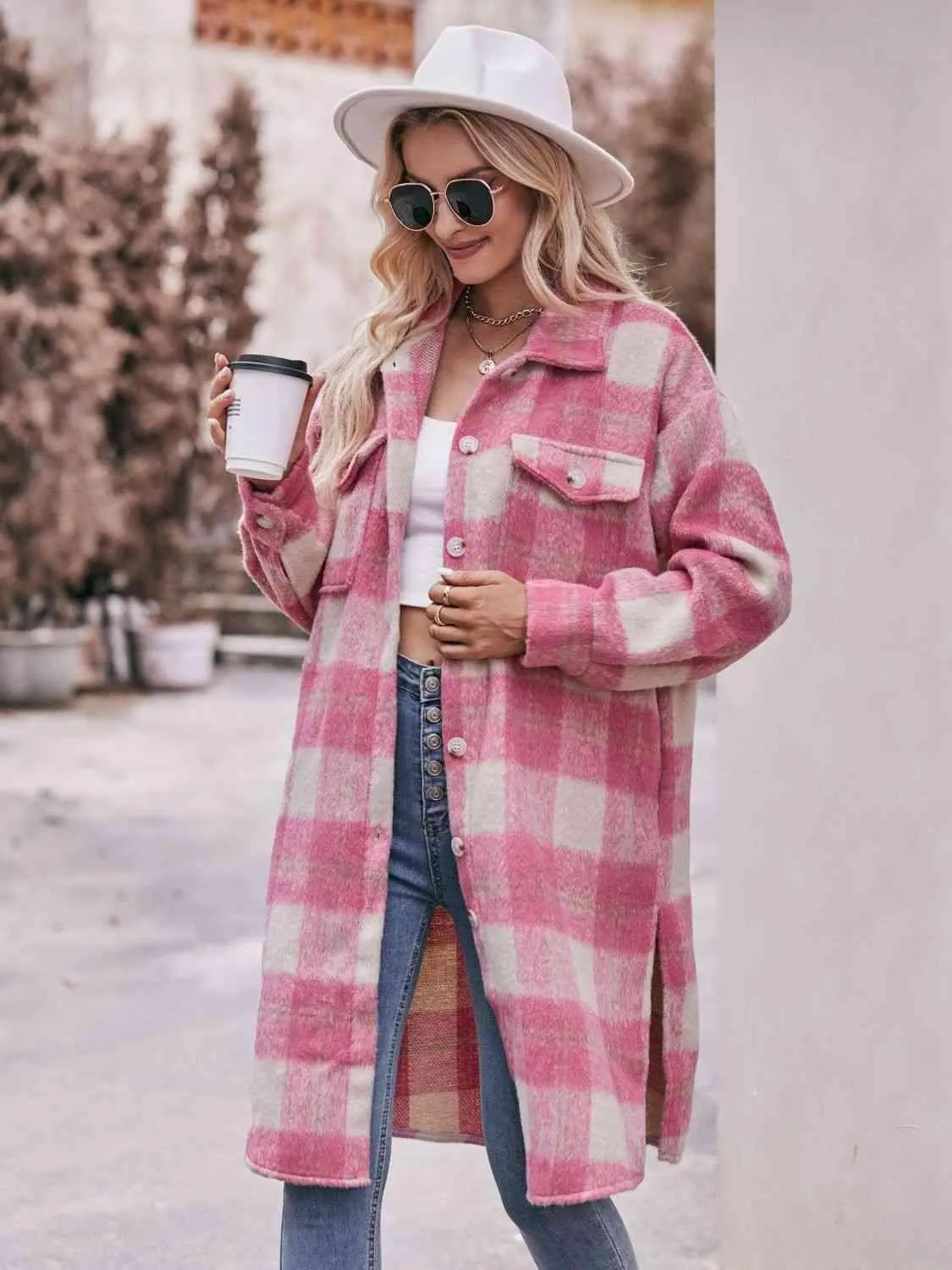 Ultimate Layer Button Down Long Plaid Coat