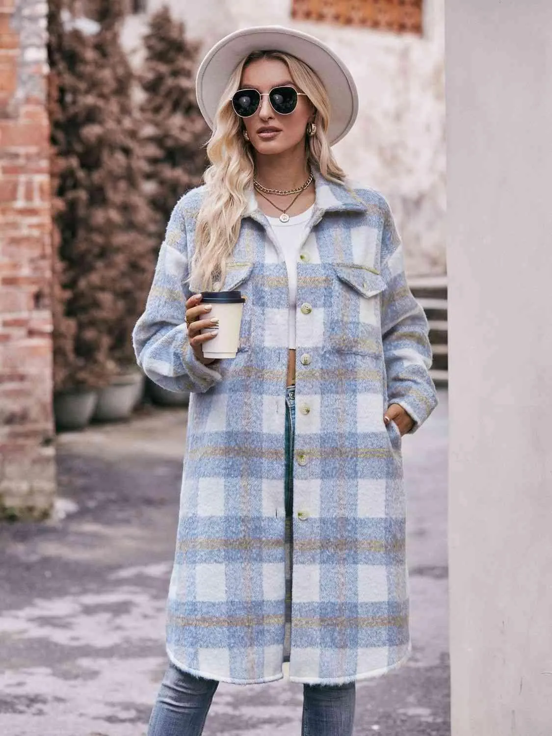 Ultimate Layer Button Down Long Plaid Coat