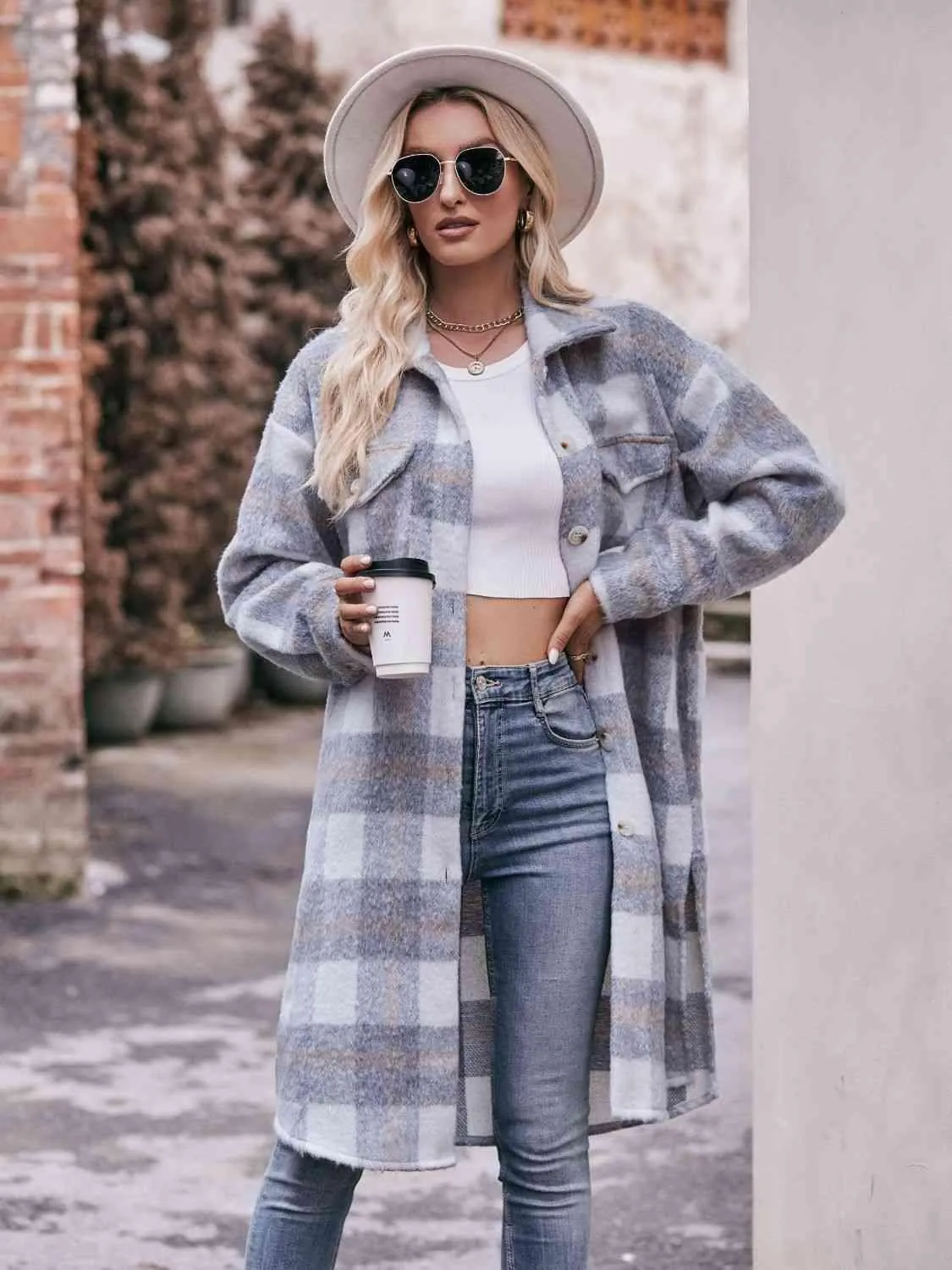 Ultimate Layer Button Down Long Plaid Coat