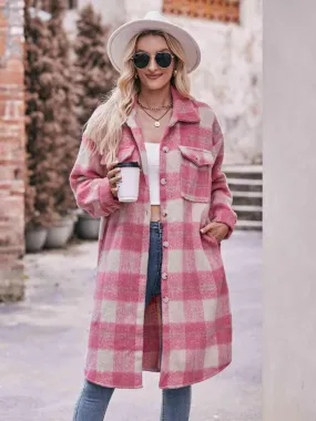 Ultimate Layer Button Down Long Plaid Coat