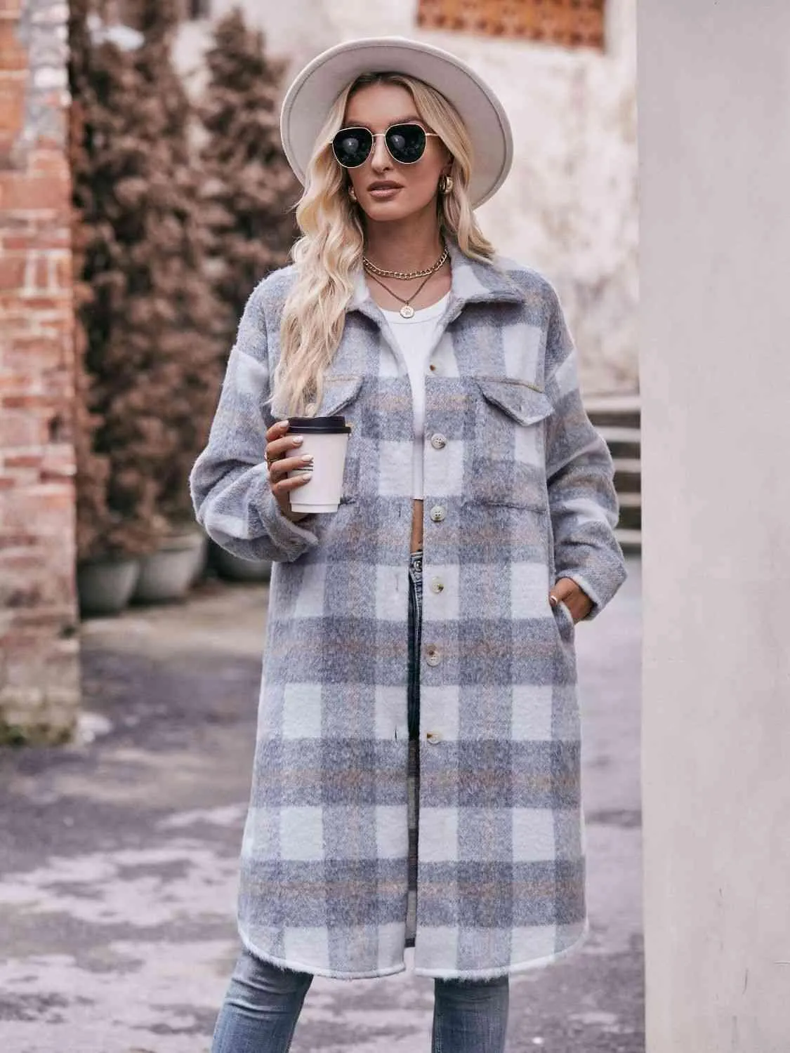 Ultimate Layer Button Down Long Plaid Coat