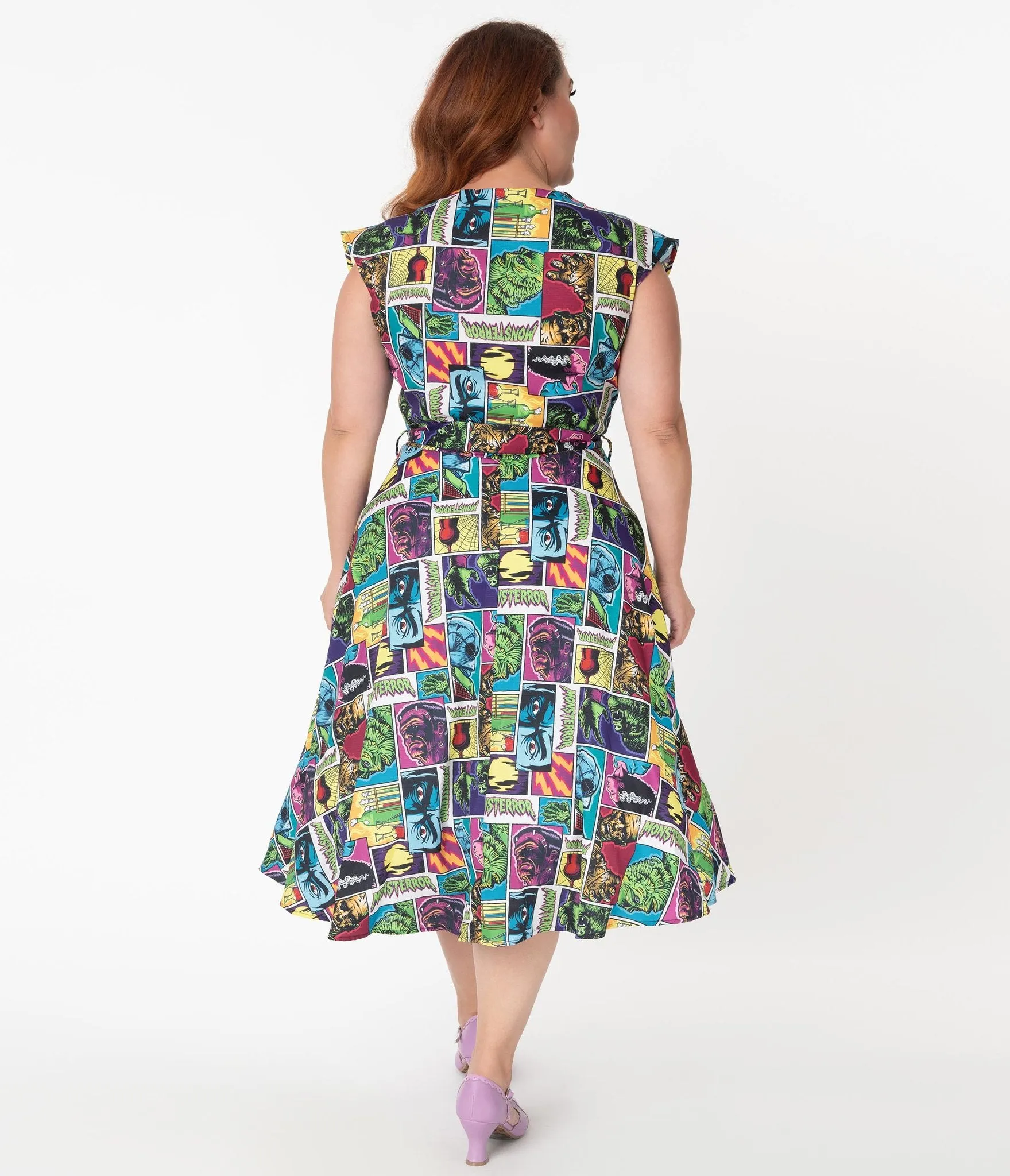 Universal Monsters x Unique Vintage Monsterror Print Hedda Swing Dress (XS ONLY)