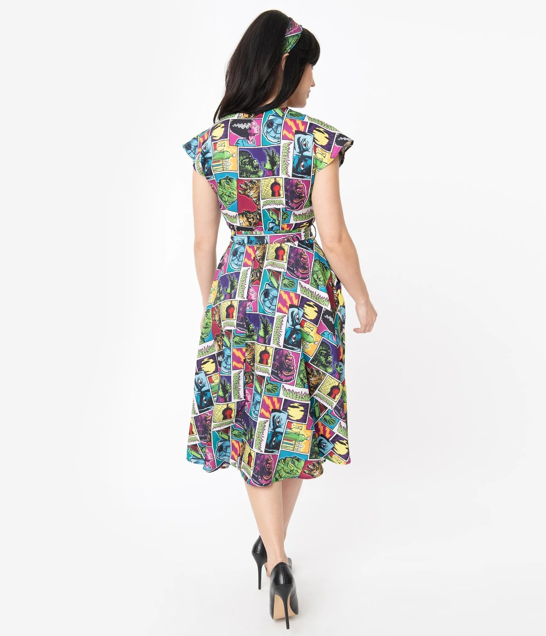 Universal Monsters x Unique Vintage Monsterror Print Hedda Swing Dress (XS ONLY)
