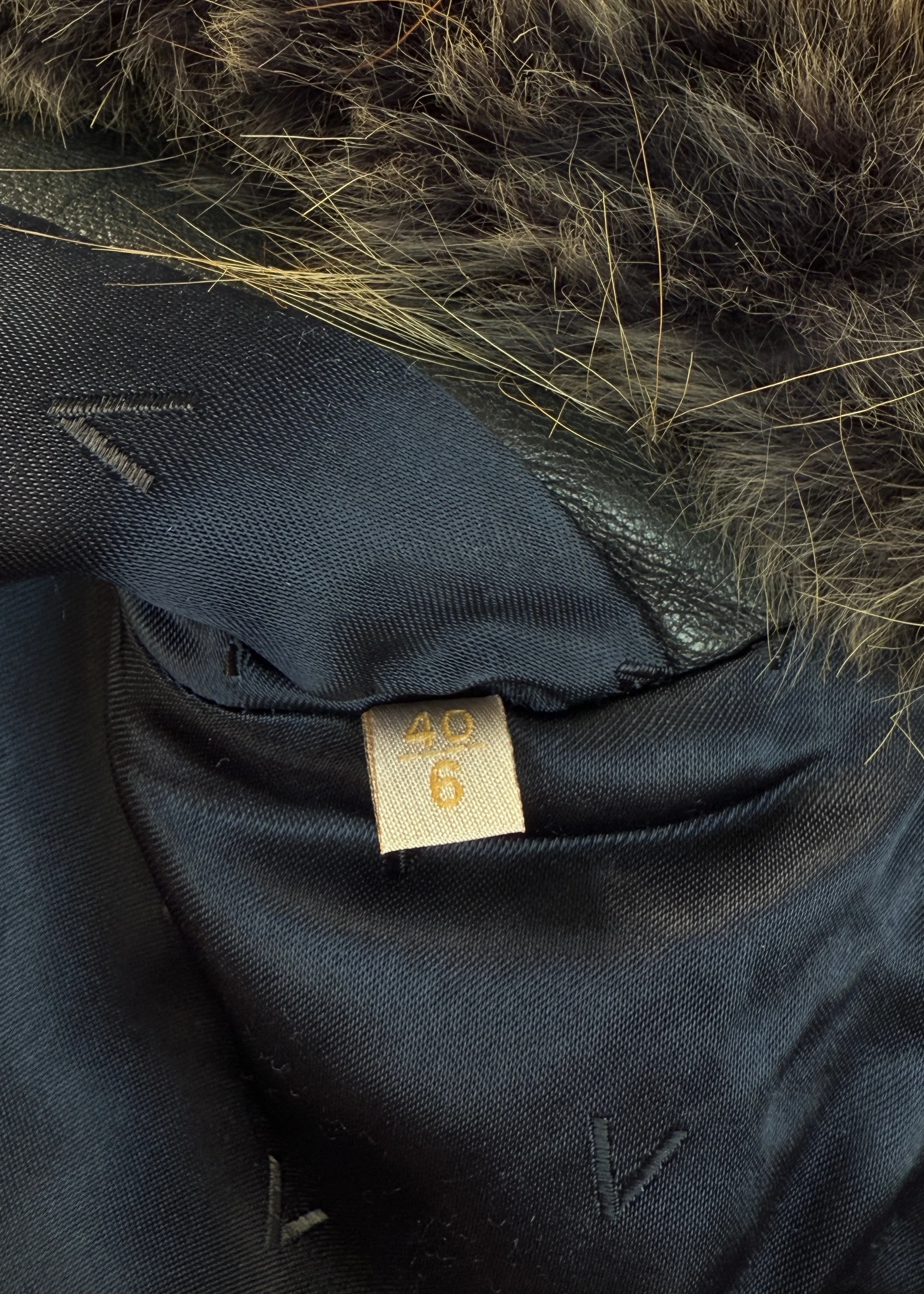 Valentino Roma Black Leather Fur Collar Belted Jacket