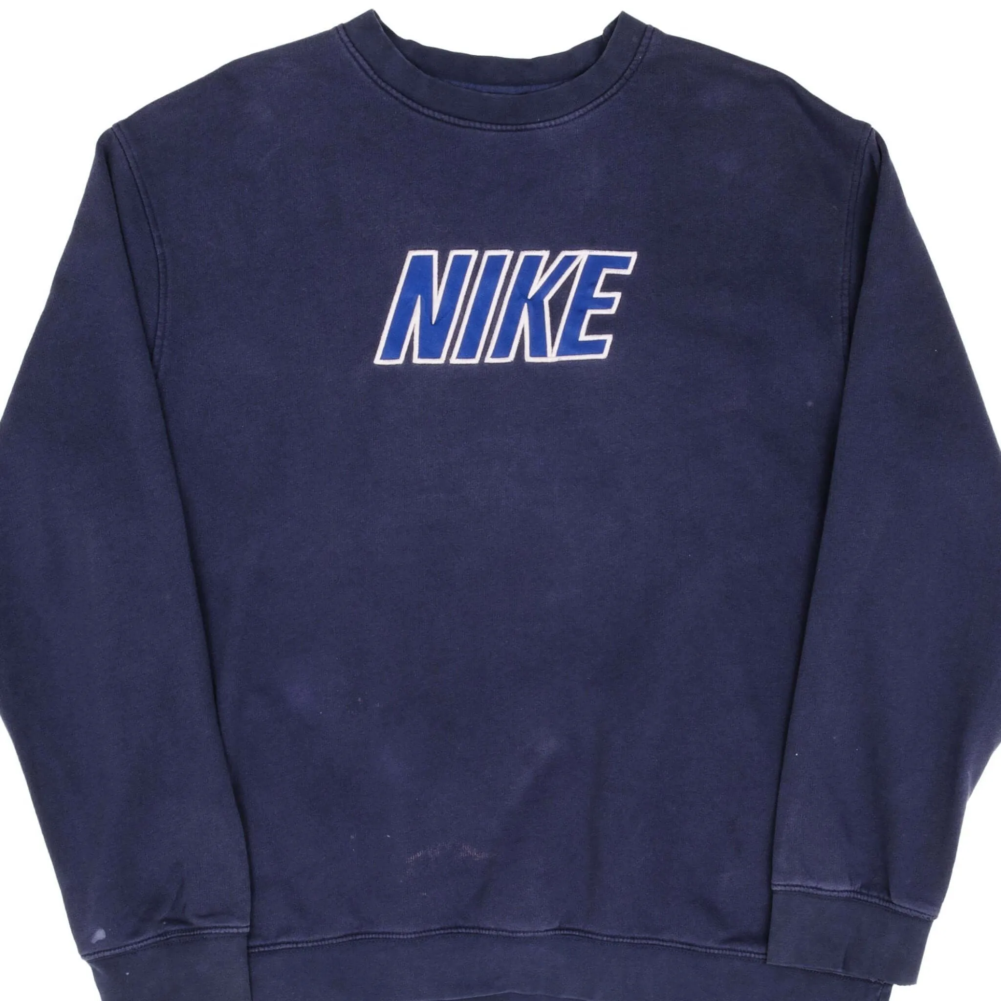 VINTAGE NIKE SPELLOUT NAVY BLUE SWEATSHIRT 2000S SIZE XL