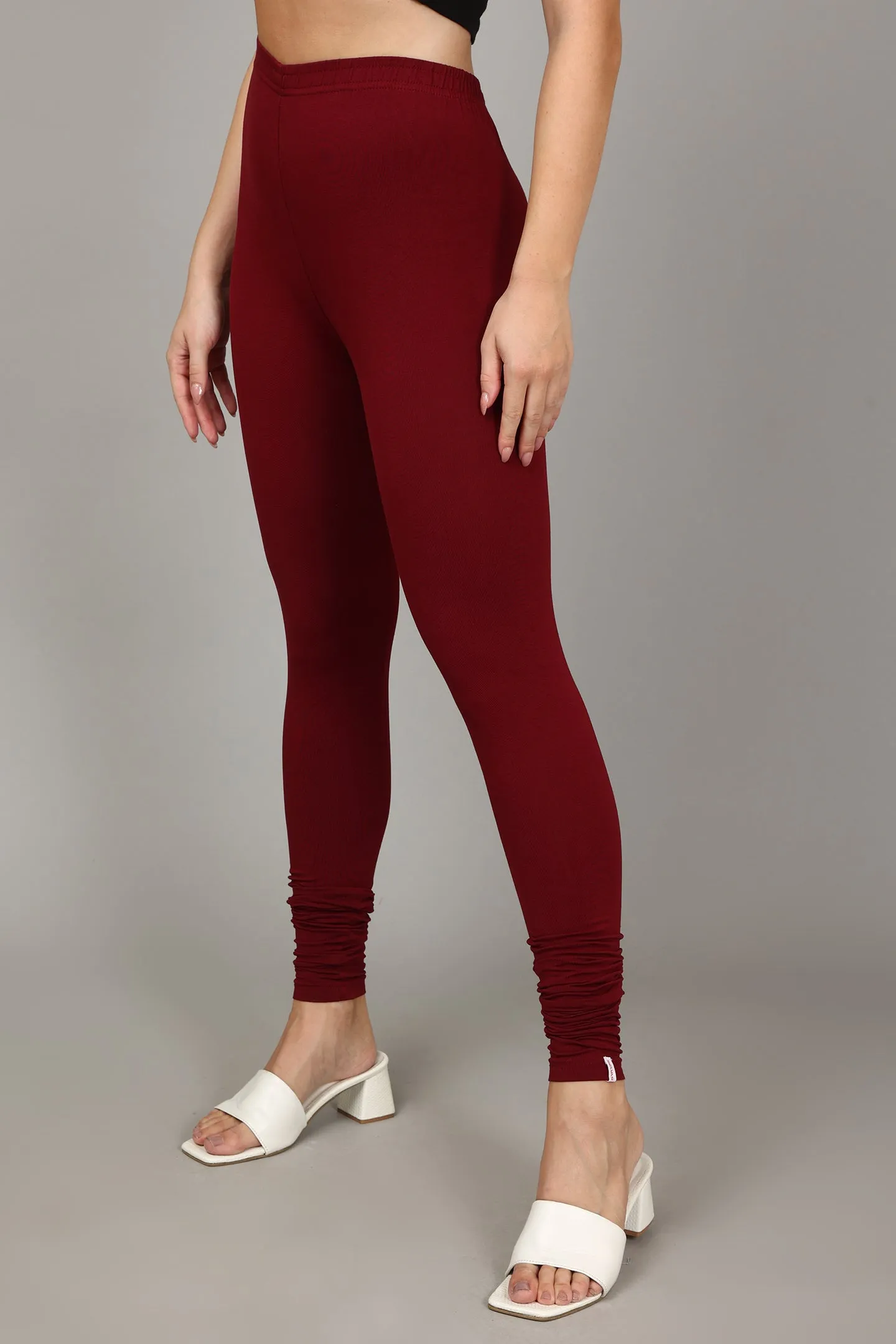 VISCOSE CHURIDAR LEGGINGS - FRENCH WINE